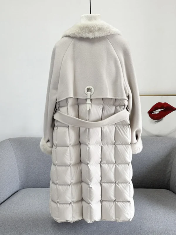 2024 Winter New Mink Cashmere Coat Woolen Goose Down Down Jacket Women's Mid-Length Fur Overcoat Coat Women's - 图片 8