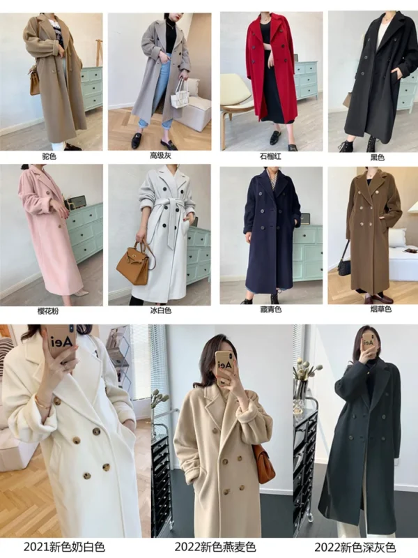 Max High Quality Women Coat Winter Women's Jacket 10% Cashmere 90% Wool  Classic Camel  High-End Wool Coat 2024 New - 图片 15