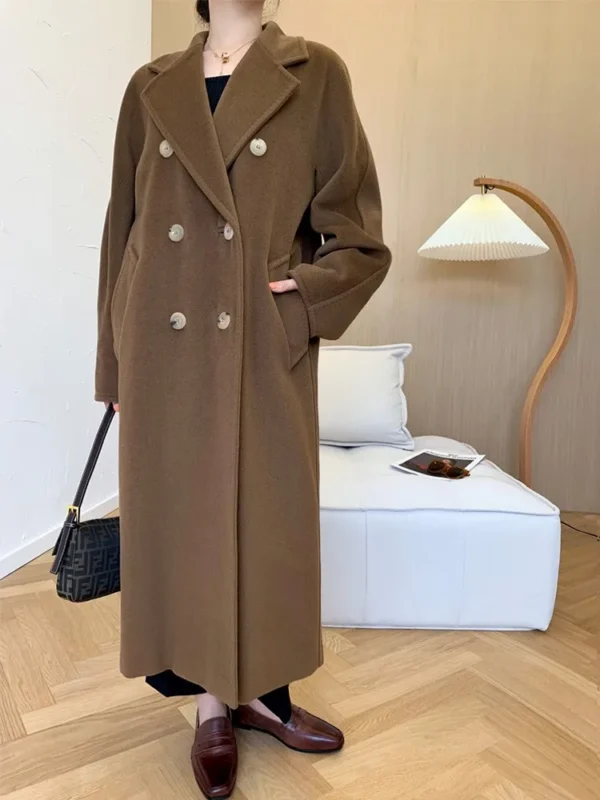Max High Quality Women Coat Winter Women's Jacket 10% Cashmere 90% Wool  Classic Camel  High-End Wool Coat 2024 New - 图片 17