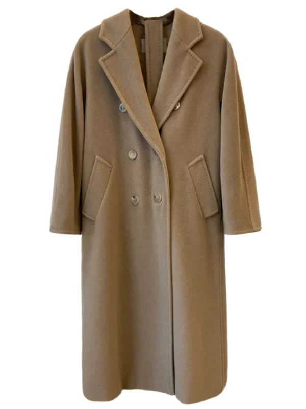 Max High Quality Women Coat Winter Women's Jacket 10% Cashmere 90% Wool  Classic Camel  High-End Wool Coat 2024 New - 图片 18